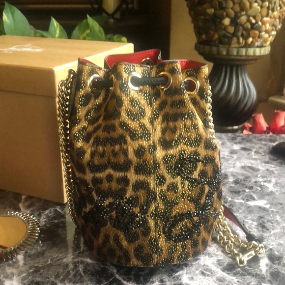 Christian Louboutin Leopard Marie Jane Bucket Bag - Picture 2 of 8